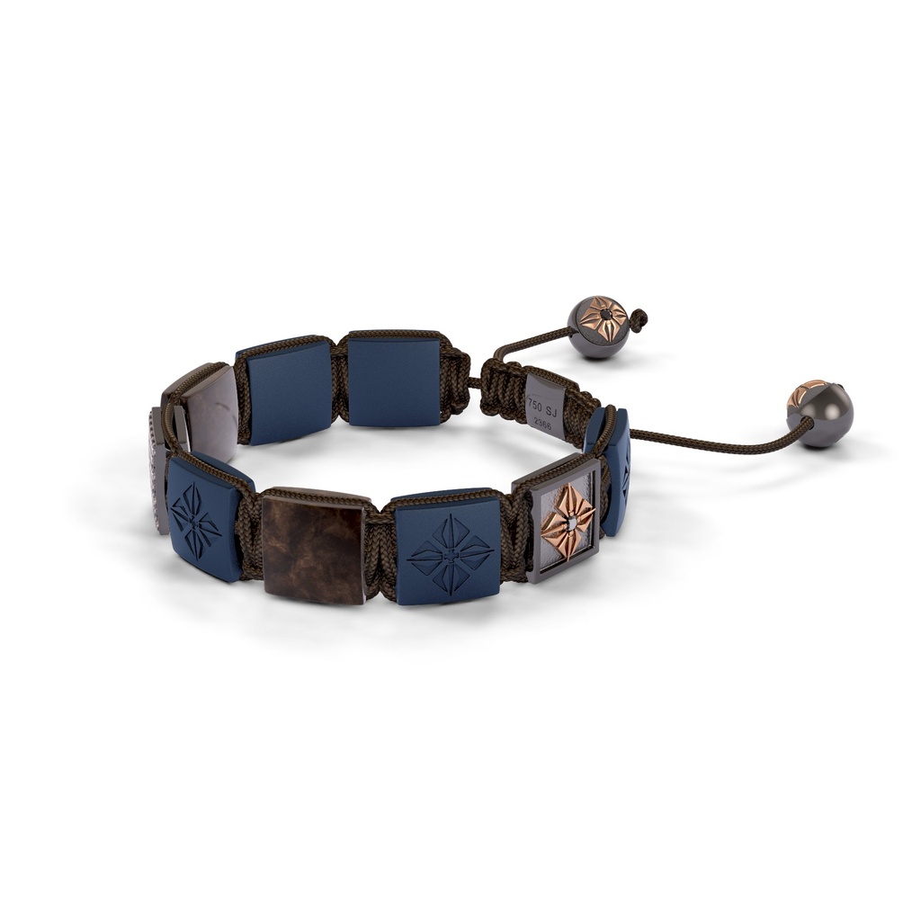 Shamballa Jewels Black & Rose Champagne Diamond, Sapphire & Ceramic 10mm Shamballa Lock Bracelet (Right View) - D234447