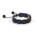Shamballa Jewels Black & White Gold Black Diamond & Mixed Semi-Precious 10mm Shamballa Lock Bracelet (Left View) - D234536