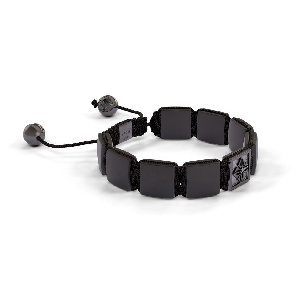 Shamballa Jewels Black Gold Black Diamond & Ceramic 10mm Shamballa Lock Bracelet (Left View) - D196298
