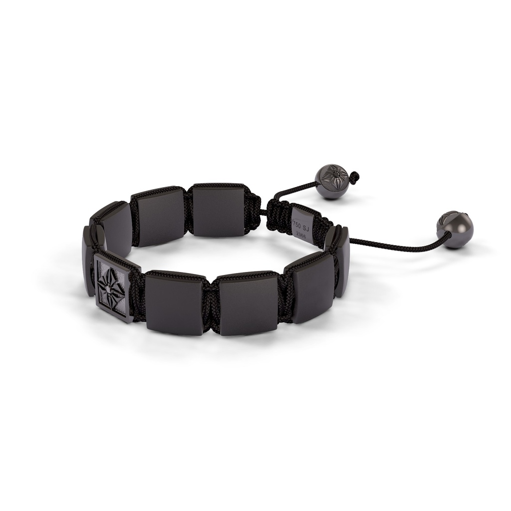 Shamballa Jewels Black Gold Black Diamond & Ceramic 10mm Shamballa Lock Bracelet (Right View) - D196298