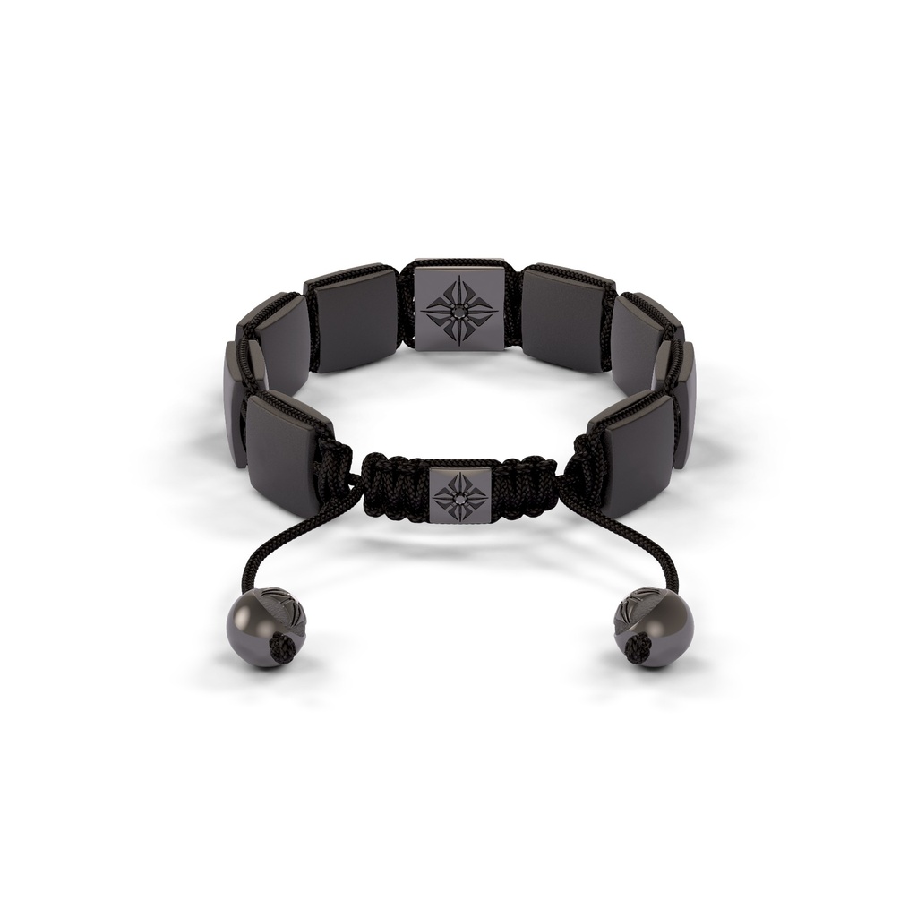 Shamballa Jewels Black Gold Black Diamond & Ceramic 10mm Shamballa Lock Bracelet (Back View) - D196298