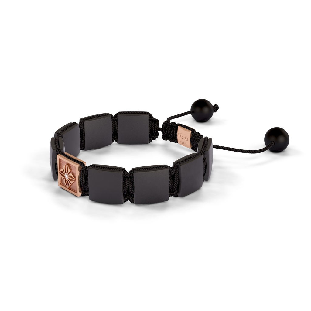 Shamballa Jewels Rose Gold Diamond & Ceramic 10mm Shamballa Lock Bracelet (Right View) - D232532