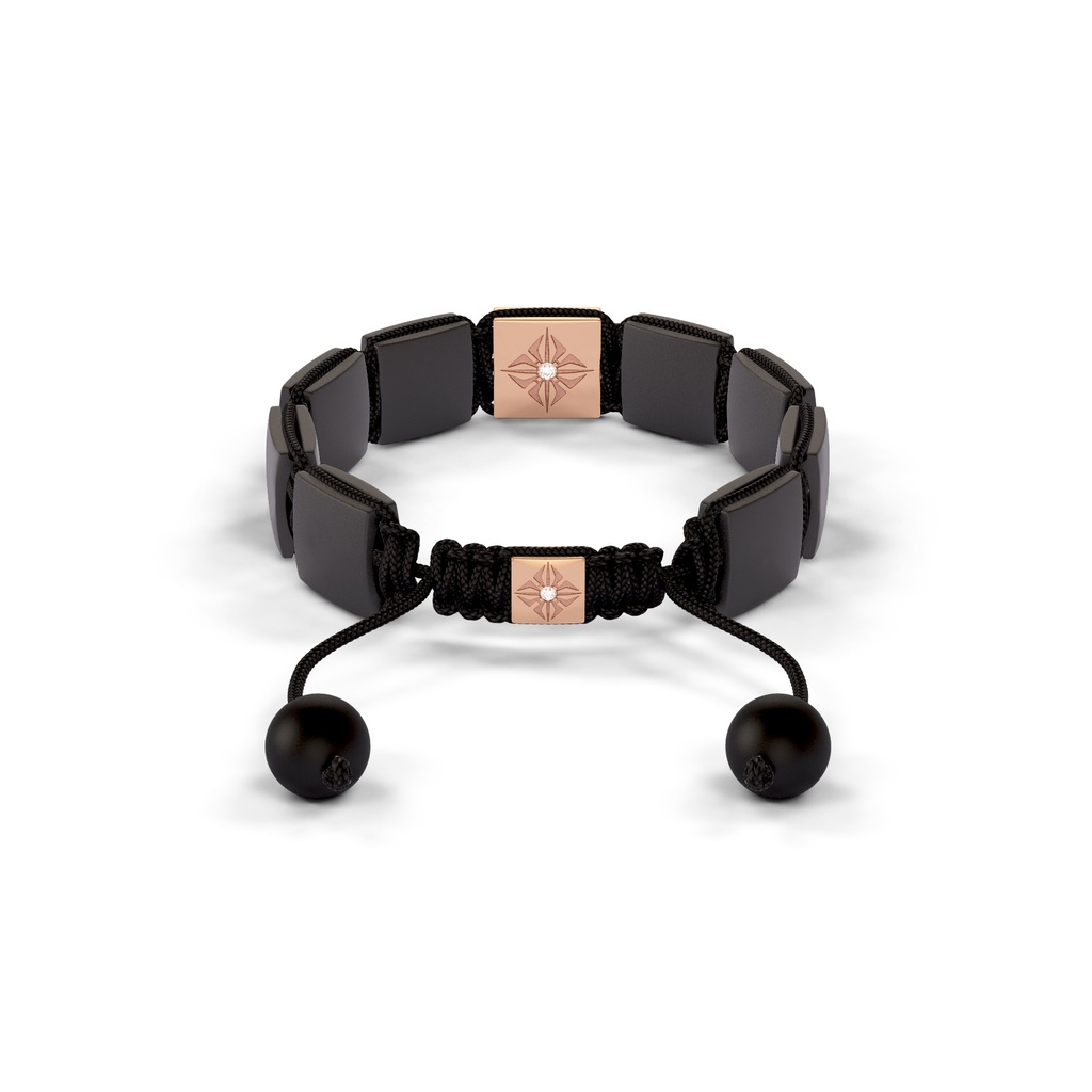 Shamballa Jewels Rose Gold Diamond & Ceramic 10mm Shamballa Lock Bracelet (Back View) - D232532