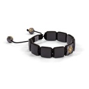 Shamballa Jewels Black & Yellow Gold Diamond & Ceramic 10mm Shamballa Lock Bracelet (Left View) - D232519