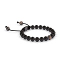 Shamballa Jewels Black & Rose Gold Black Diamond & Ceramic 6mm Non-Braided Shamballa Bracelet (Left View) - D237248