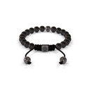 Shamballa Jewels Black & White Gold Diamond & Ceramic 6mm Non-Braided Shamballa Bracelet (Back View) - D237231