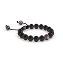 Shamballa Jewels Black & Rose Gold Diamond & Ceramic 8mm Non-Braided Shamballa Bracelet (Left View) - D237266