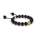 Shamballa Jewels Yellow Gold Black Diamond & Ceramic 8mm Non-Braided Shamballa Bracelet (Left View) - D237255