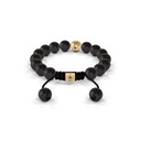 Shamballa Jewels Yellow Gold Black Diamond & Ceramic 8mm Non-Braided Shamballa Bracelet (Back View) - D237255