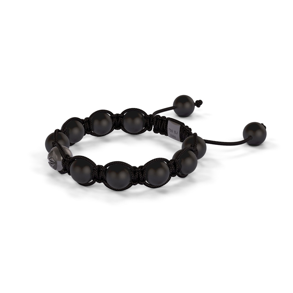 Shamballa Jewels Black Gold Black Diamond & Ceramic 8mm Braided Shamballa Bracelet (Right View) - D237273