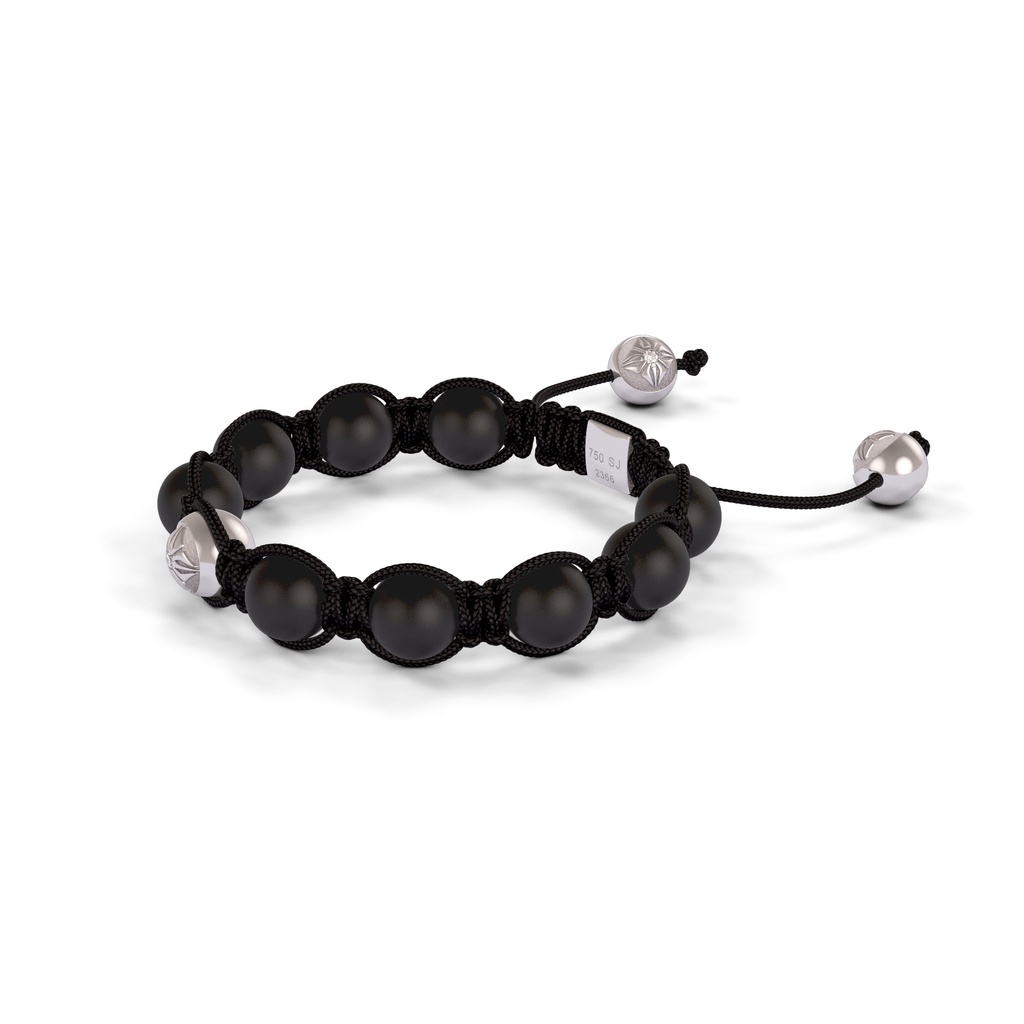 Shamballa Jewels White Gold Diamond & Ceramic 8mm Braided Shamballa Bracelet (Right View) - D237283