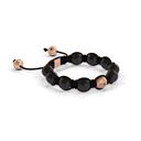 Shamballa Jewels Rose Gold Black Diamond & Ceramic 8mm Braided Shamballa Bracelet (Left View) - D237367