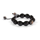 Shamballa Jewels Black & Rose Gold Black Diamond & Ceramic 10mm Braided Shamballa Bracelet (Left View) - D237390