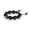 Shamballa Jewels Black & Rose Gold Black Diamond & Ceramic 10mm Braided Shamballa Bracelet (Right View) - D237390
