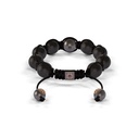 Shamballa Jewels Black & Rose Gold Black Diamond & Ceramic 10mm Braided Shamballa Bracelet (Back View) - D237390