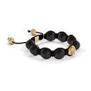 Shamballa Jewels Yellow Gold Diamond & Ceramic 10mm Braided Shamballa Bracelet (Left View) - D237382