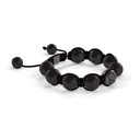 Shamballa Jewels Black Gold Black Diamond & Ceramic 10mm Braided Shamballa Bracelet (Left View) - D237375