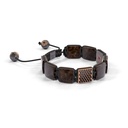 Shamballa Jewels Black & Rose Gold Black Diamond & Brown Sapphire 10mm Shamballa Lock Bracelet (Left View) - D201089