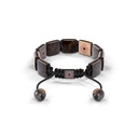 Shamballa Jewels Black & Rose Gold Black Diamond & Brown Sapphire 10mm Shamballa Lock Bracelet (Back View) - D201089