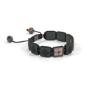 Shamballa Jewels Black & Rose Gold Black Diamond & Ceramic 10mm Shamballa Lock Bracelet (Left View) - D186676