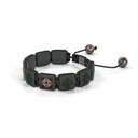 Shamballa Jewels Black & Rose Gold Black Diamond & Ceramic 10mm Shamballa Lock Bracelet (Right View) - D186676