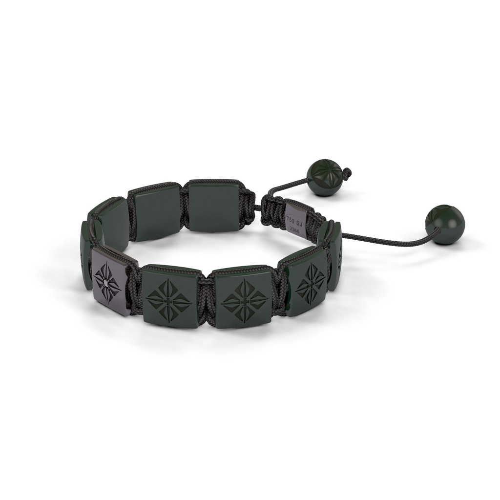 Shamballa Jewels Black Gold Black Diamond & Ceramic 10mm Shamballa Lock Bracelet (Right View) - D184706