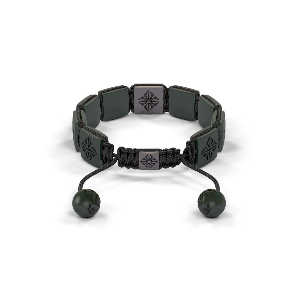 Shamballa Jewels Black Gold Black Diamond & Ceramic 10mm Shamballa Lock Bracelet (Back View) - D184706