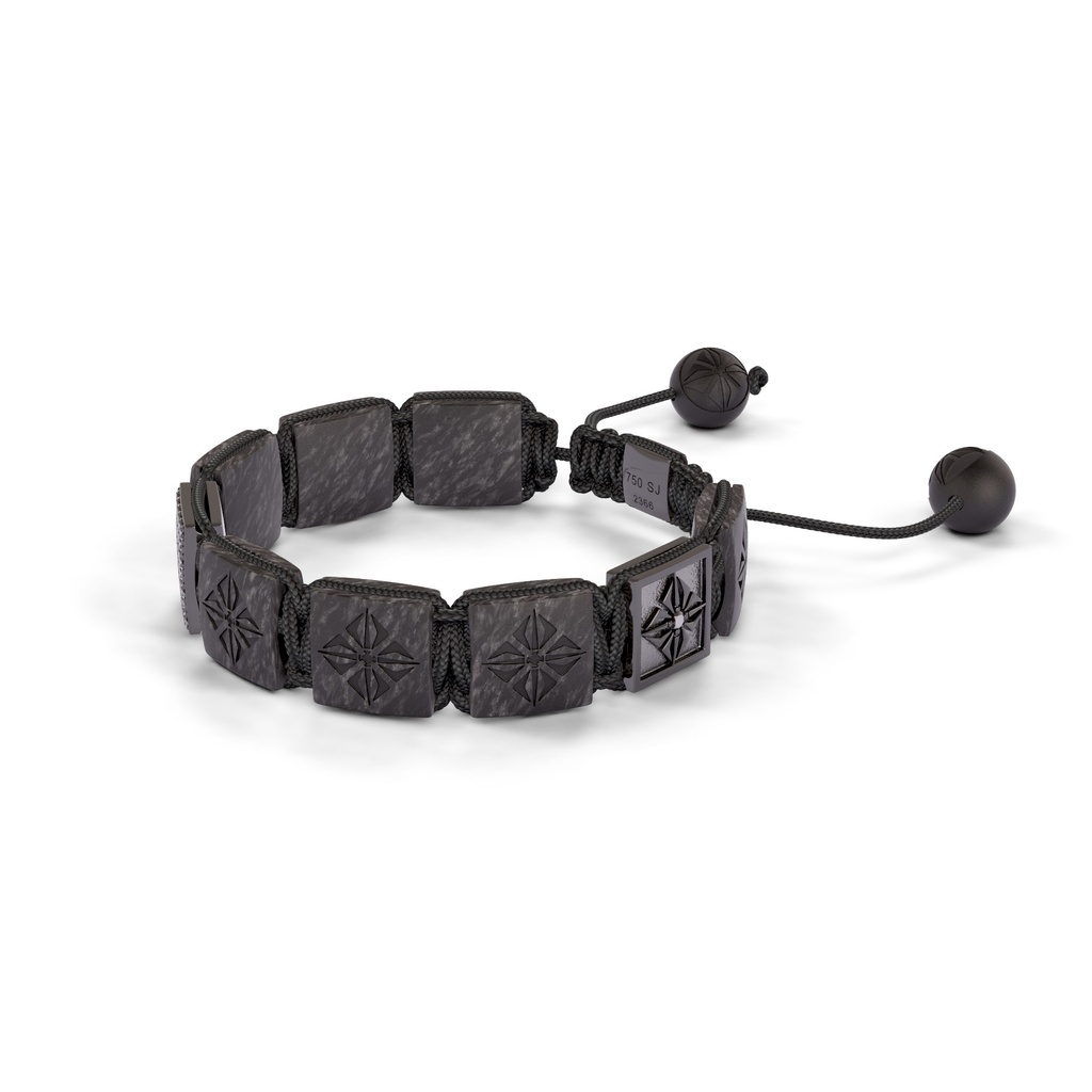 Shamballa Jewels Black Gold Black Diamond & Carbon 10mm Shamballa Lock Bracelet (Right View) - D196015