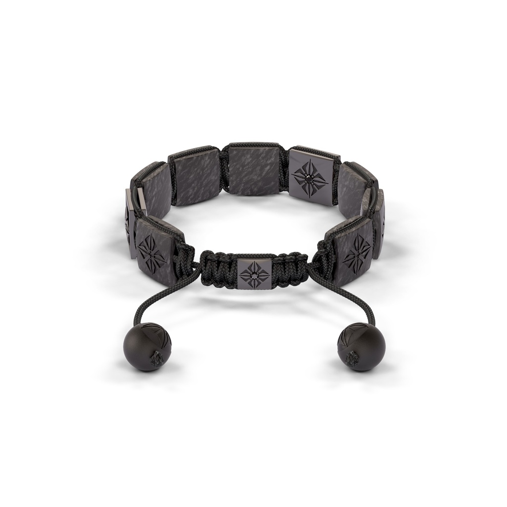Shamballa Jewels Black Gold Black Diamond & Carbon 10mm Shamballa Lock Bracelet (Back View) - D196015