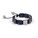 Shamballa Jewels Black Gold Black Diamond & Blue Sapphire 10mm Shamballa Lock Bracelet (Left View) - D100274