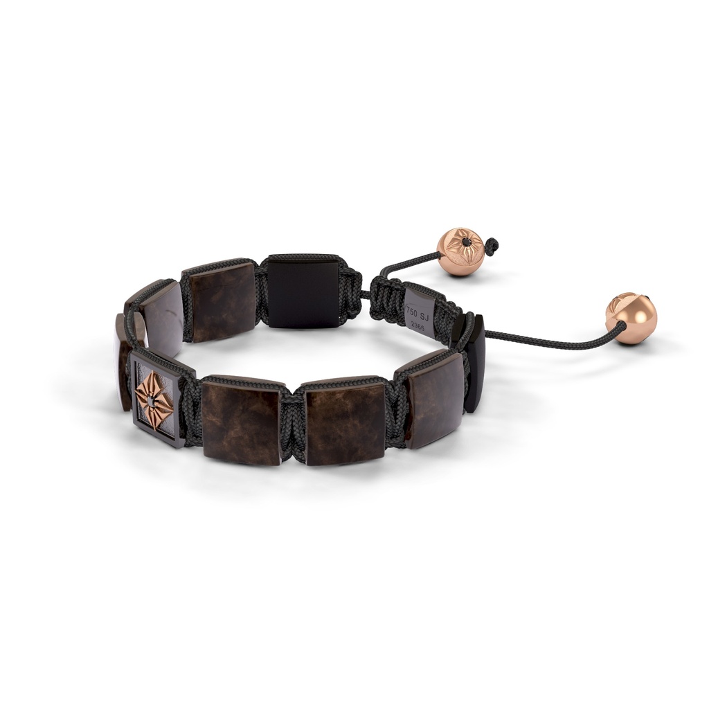 Shamballa Jewels Black & Rose Gold, Brown Sapphire & Ceramic 10mm Shamballa Lock Bracelet (Right View) - D227477