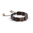 Shamballa Jewels Black & Rose Gold Black Diamond & Brown Sapphire 10mm Shamballa Lock Bracelet (Left View) - D227510