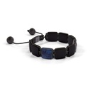 Shamballa Jewels Black Gold Blue Sapphire & Ceramic 10mm Shamballa Lock Bracelet (Left View) - D227440