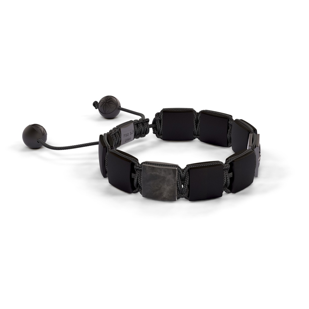 Shamballa Jewels Black Gold Black Diamond & Grey Sapphire & Ceramic 10mm Lock Bracelet (Left View) - D227517