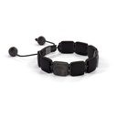 Shamballa Jewels Black Gold Black Diamond & Grey Sapphire & Ceramic 10mm Lock Bracelet (Left View) - D227517