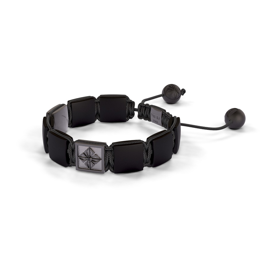 Shamballa Jewels Black Gold Black Diamond & Grey Sapphire & Ceramic 10mm Lock Bracelet (Right View) - D227517
