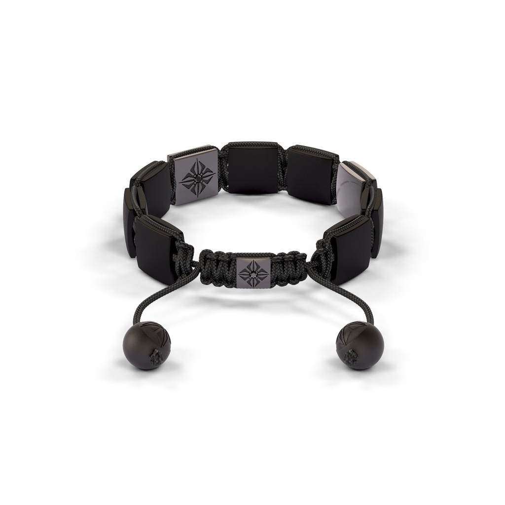 Shamballa Jewels Black Gold Black Diamond & Grey Sapphire & Ceramic 10mm Lock Bracelet (Back View) - D227517