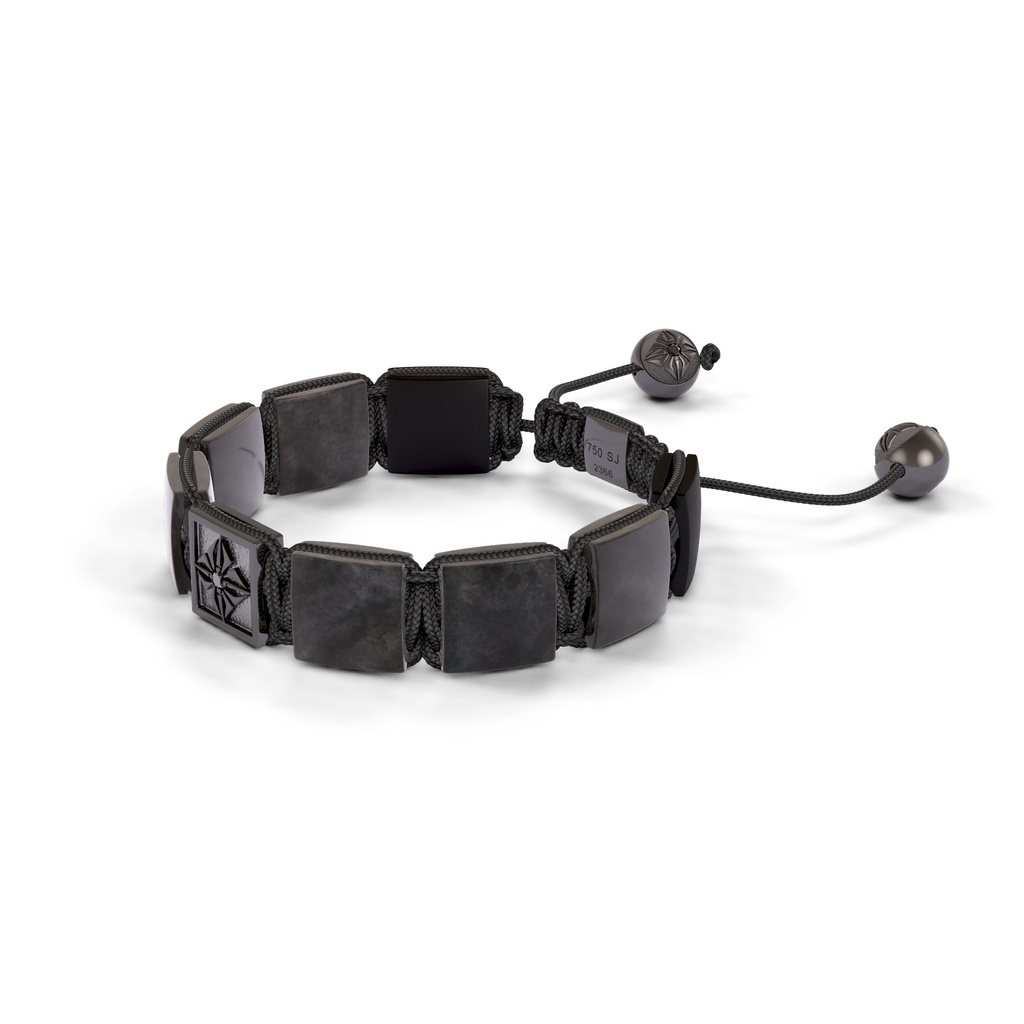 Shamballa Jewels Black Gold Black Diamond, Grey Sapphire & Ceramic 10mm Lock Bracelet (Right View) - D227530