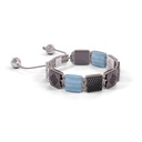 Shamballa Jewels Platinum Black Diamond, Aquamarine & Ceramic 10mm Lock Bracelet (Left View) - D227583