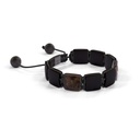 Shamballa Jewels Black & Rose Gold Black Diamond, Brown Sapphire & Ceramic 10mm Lock Bracelet (Left View) - D227462
