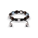 Shamballa Jewels Platinum White Diamond, Aquamarine & Brown Sapphire 8mm Braided Bracelet (Back View) - D227779