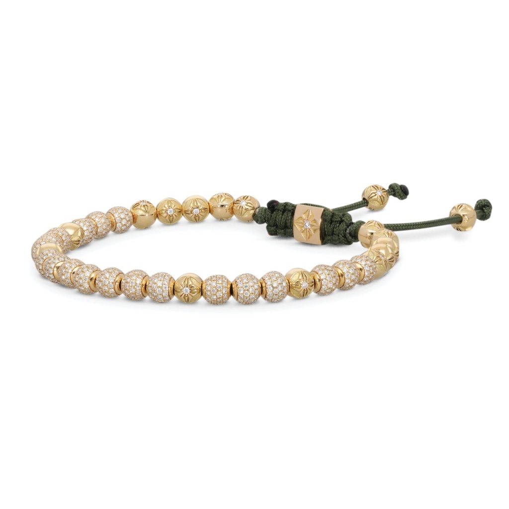 Yellow Gold White Diamond 4mm Non-Braided Bracelet - Image 2