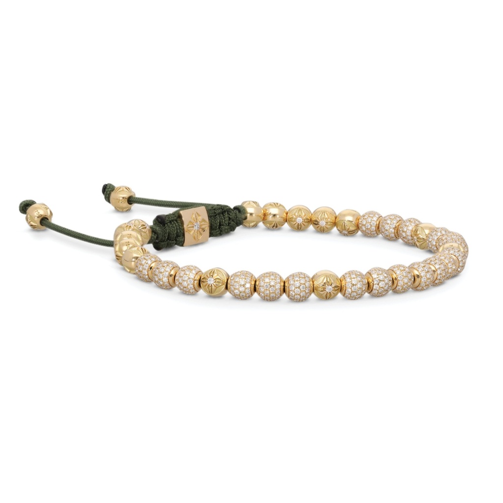 Yellow Gold White Diamond 4mm Non-Braided Bracelet - Image 3