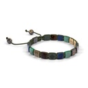 Shamballa Jewels Black & Yellow Gold Black Diamond, Emerald, Blue Sapphire, Brown Sapphire & Ceramic 6mm Lock Bracelet (Left View) - D196246