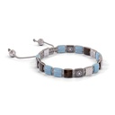 Shamballa Jewels Black Gold White Diamond, Emerald, Brown Sapphire & Aquamarine 6mm Lock Bracelet (Left View) - D187110