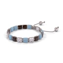 Shamballa Jewels Black Gold White Diamond, Emerald, Brown Sapphire & Aquamarine 6mm Lock Bracelet (Right View) - D187110