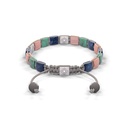 Shamballa Jewels White Gold White Diamond, Blue Sapphire, Emerald & Guava 6mm Lock Bracelet (Back View) - D196549