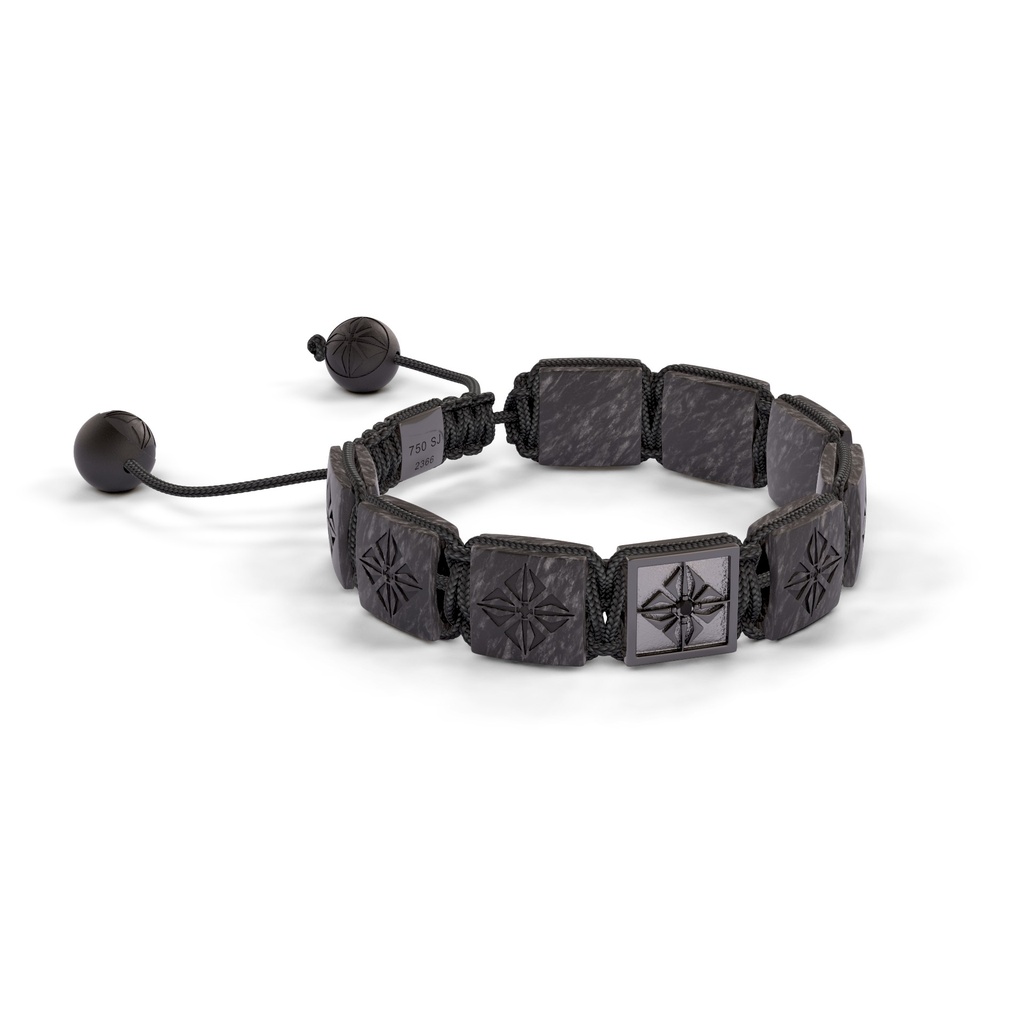 Shamballa Jewels Black Gold & Carbon Black Diamond 10mm Lock Bracelet (Left View) - D196059