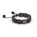 Shamballa Jewels Black, Yellow Gold & Carbon Black Diamond & Ceramic 10mm Lock Bracelet (Left View) - D196041