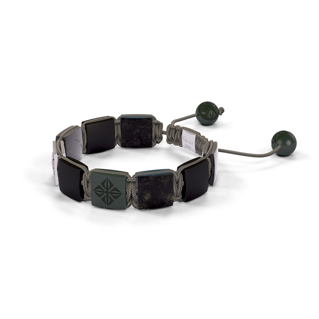 Shamballa Jewels White Gold Jade, Grey Sapphire & Ceramic 10mm Lock Bracelet (Right View) - D196226